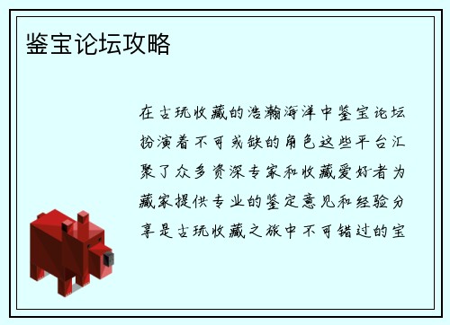鉴宝论坛攻略
